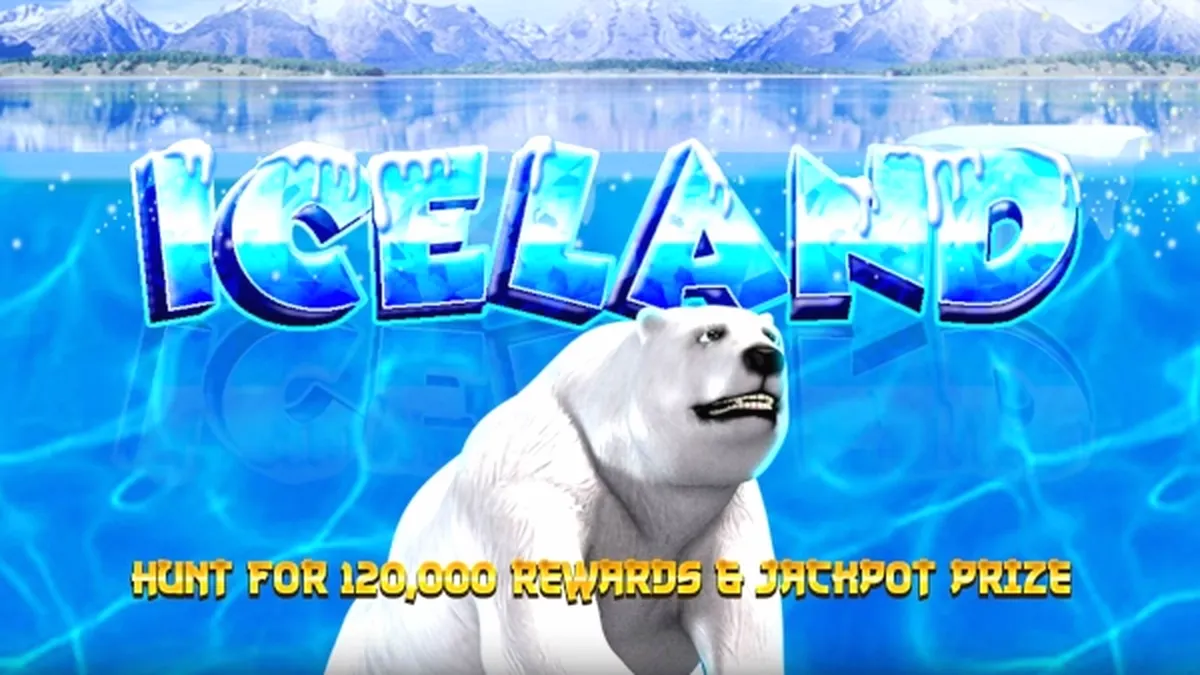 Iceland slot game interface na nagpapakita ng mga nagyeyelong simbolo at reels.
